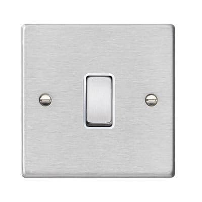 Hamilton 74R21SS-W Hartland Satin Stainless 1G 10AX 2 Way Rocker With White Insert