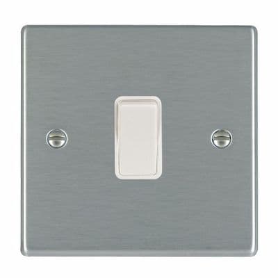 Hamilton 74R21WH-W Hartland Satin Stainless 1G 10AX 2 Way Rocker With White Insert
