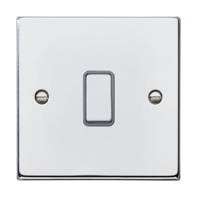 Hamilton 77R21BC-QG Hartland Bright Chrome 1G 10AX 2 Way Rocker With Quartz Grey Insert