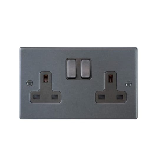 Hamilton 7ASS2GA-QG Hartland Anthra Gray 2g 13A DP Switched Socket With ...