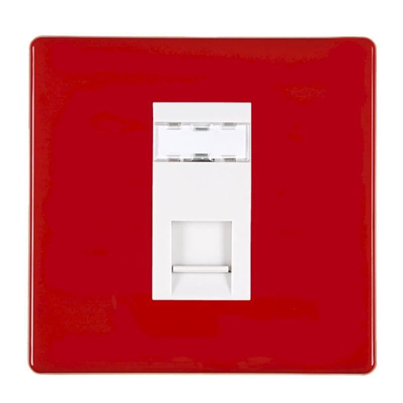 Hamilton 7RCJ12W Hartland CFX Colour Red 1G RJ12 Outlet-Unshielded With ...