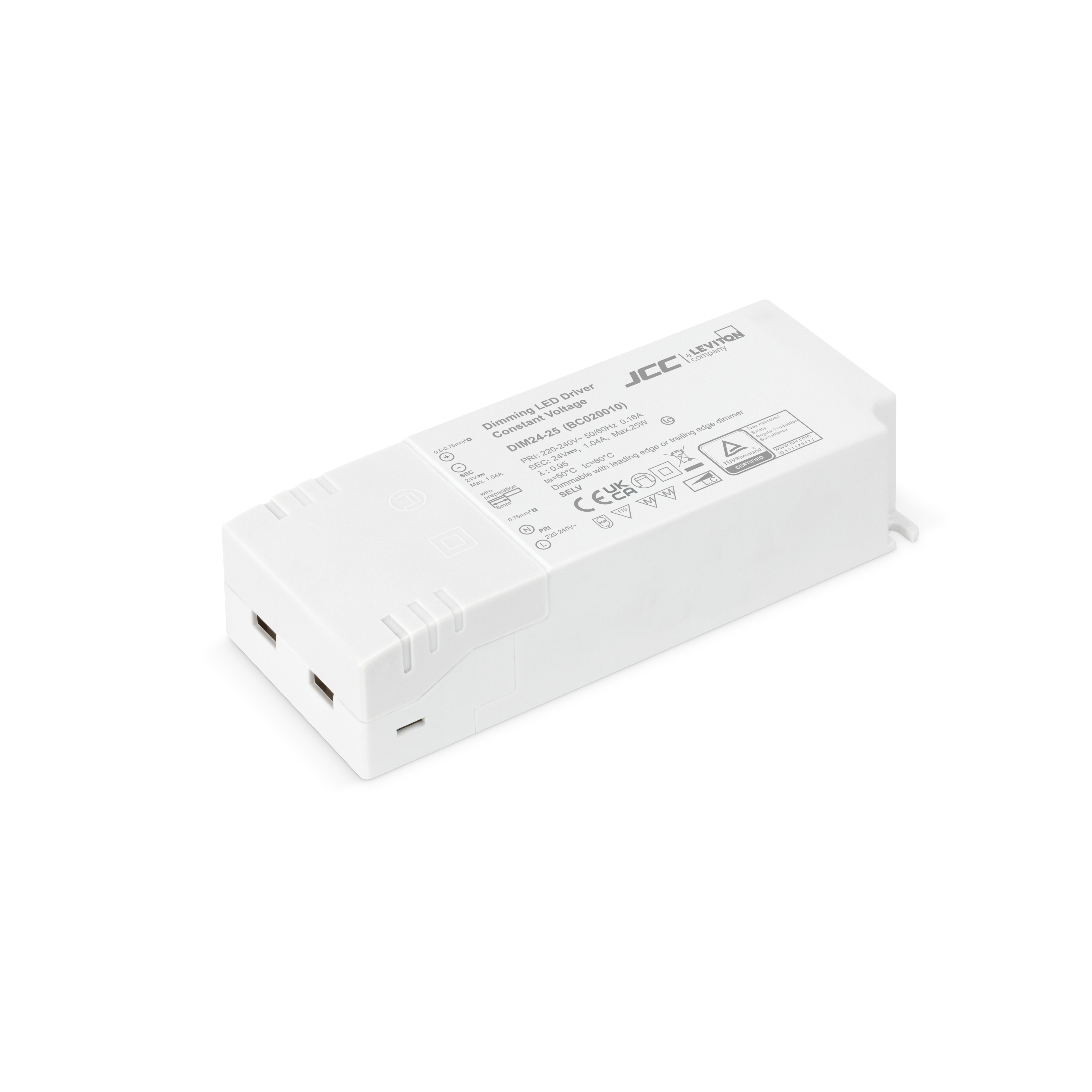 JCC BC020010 24V 25W Triac Dimmable IP20 Driver
