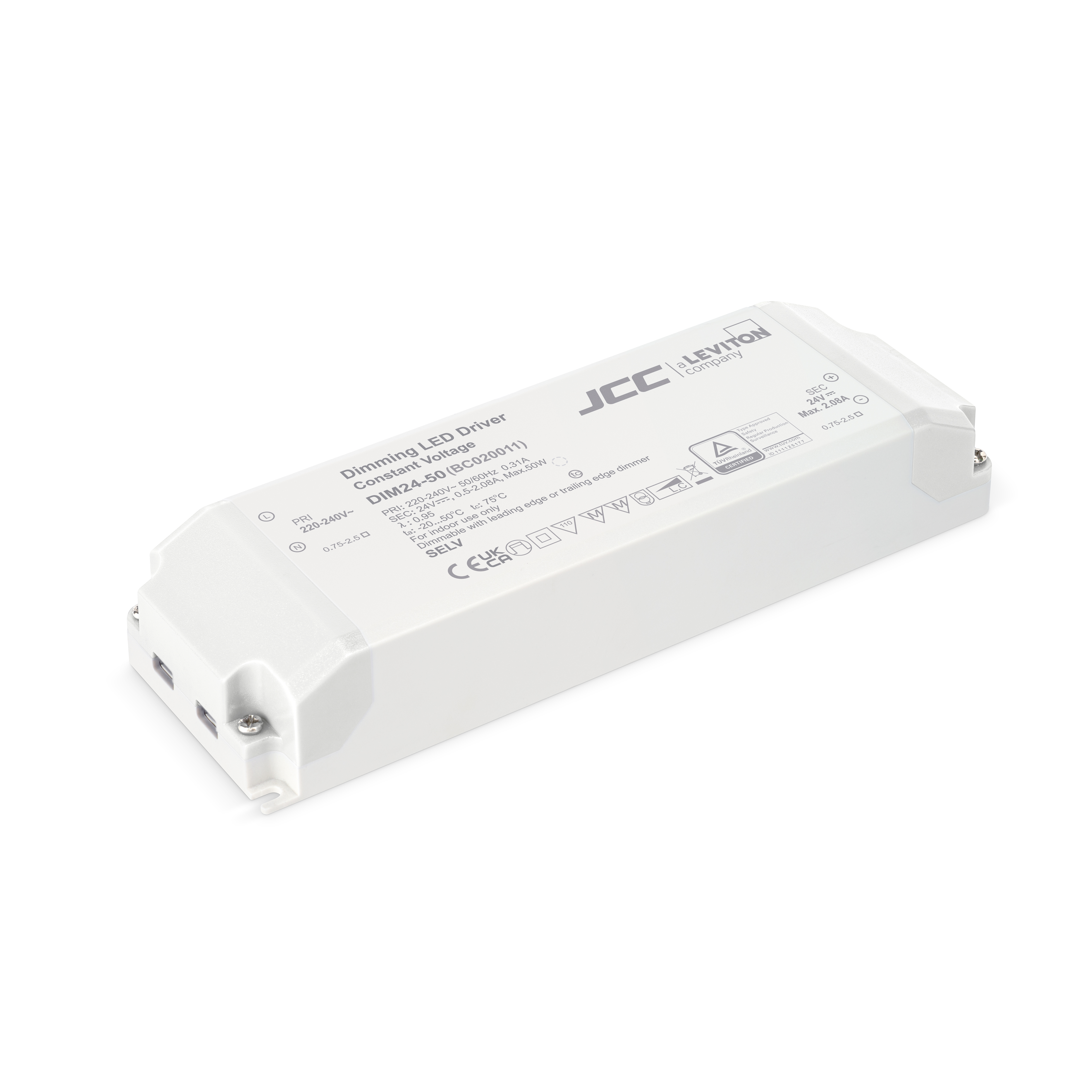 JCC BC020011 24V 50W Triac Dimmable IP20 Driver