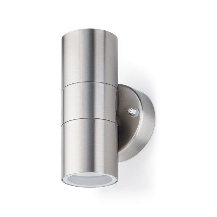 JCC Lighting JC17060 Twin GU10 Stainless Steel Up/Down wall light 7W ...