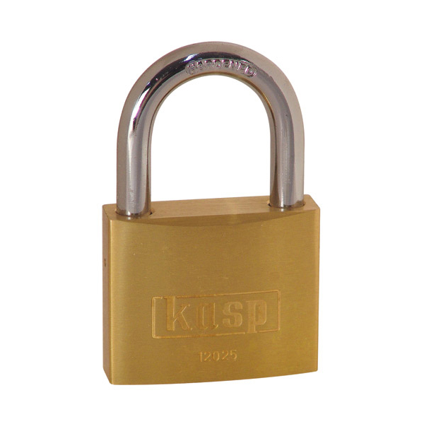 KASP Lucchetto In Ottone Massiccio 25mm – Serie 120, Con Grillo In Acciaio E 2 Chiavi - 4