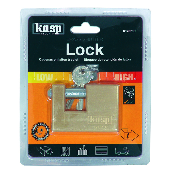 KASP K17070D 170 Brass Shutter Lock 70mm Single Display Pack