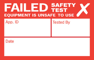 Kewtech 250FAIL 250 Appliance FAIL labels