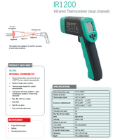 Kewtech IR1200 Infrared Thermometer (Dual Channel)