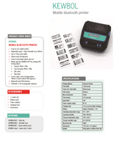 Kewtech KEW80L Bluetooth Label Printer