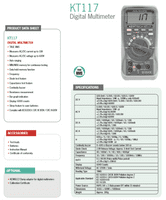 Kewtech KT117 Digital AC/DC 10A 600V Multimeter