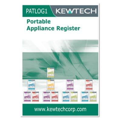 Kewtech PATLOG1 Portable Appliance Register Log Book