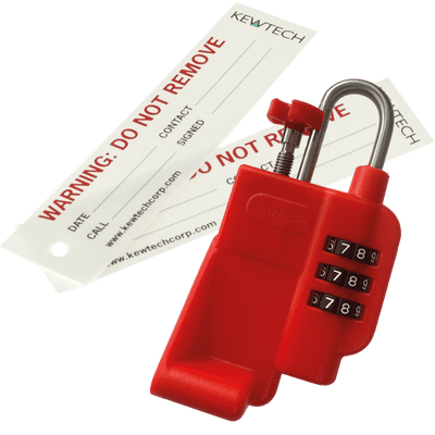 Kewtech PLUGLOK Combination Lock Off Device For 13A Plug Top  2 x Warning Tags