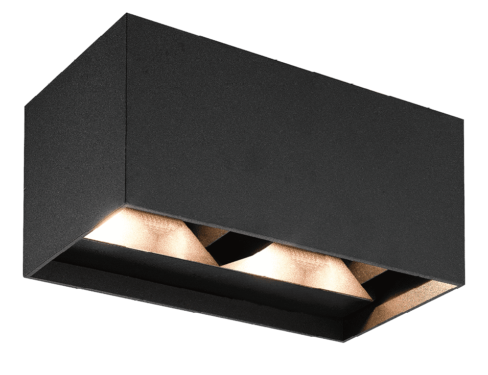 Kosnic ASPR20-BLK Aspen 20W Up and Down Rectangle LED Wall Light Black
