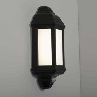 KSR Lighting KSR1152BLK Manta 10W 4000K LED PIR Polycarbonate Half Wall Lantern Black