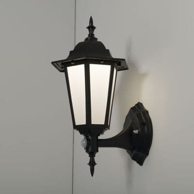 KSR Lighting KSR1154BLK Manta 7W 4000K LED PIR Polycarbonate Upward Lantern Black