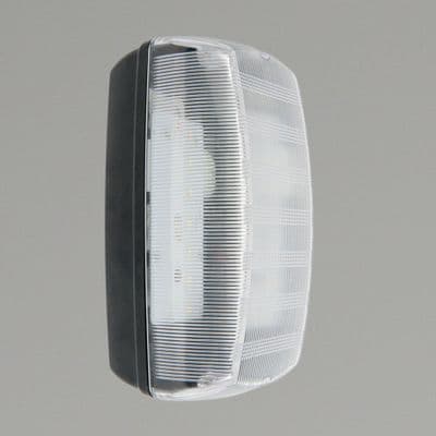 KSR Lighting KSR1170CL Monda 10W 4000K LED Bulkhead Black With Clear Diffuser