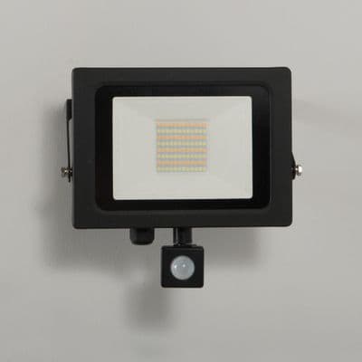 KSR Lighting KSR5287BLK Siena CCT 50W LED IP65 Floodlight Black With PIR