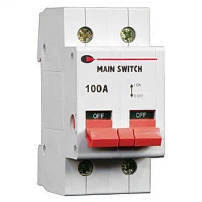 Lewden 1002P 100A 2P/Double Pole Main Switch