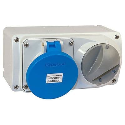 Lewden PM32/454226LW 32A 2P+E 230V Switched Socket IP44