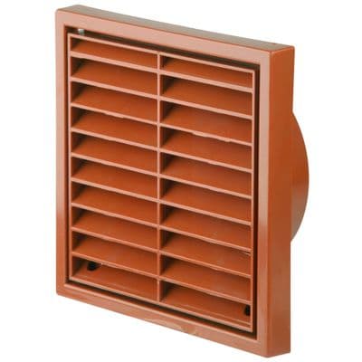 Manrose 1172T Round Ducting Fixed Grille Vent Outlet - Terracotta 125mm Spigot
