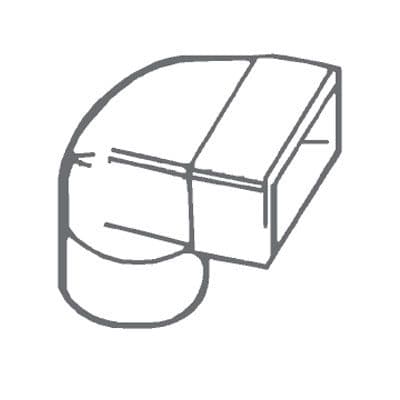 Manrose 54400 Low Profile 90 Elbow Bend 204mm x 60mm x 100mm