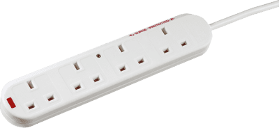 ML Accessories 2004S2M 13A 4G 2M Surge Protected Extension Lead with Neon