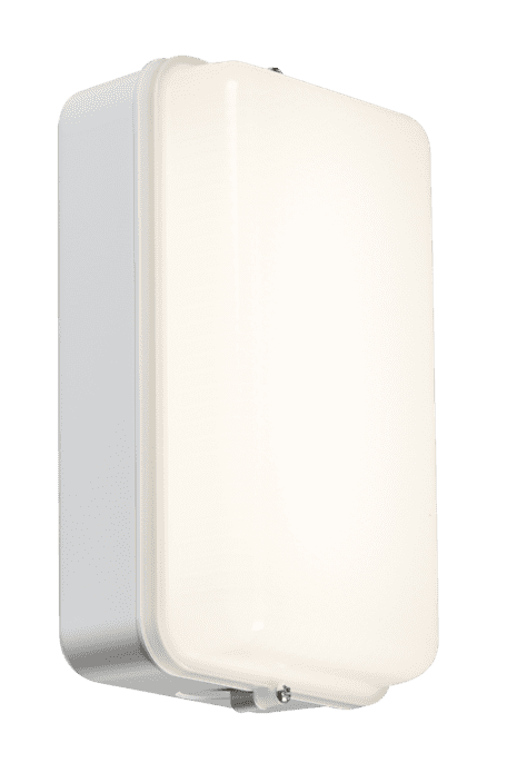 ML Accessories AMLEDW 230V IP54 5W LED Security Bulkhead White Base Opal Diffuser Cool White 4000K