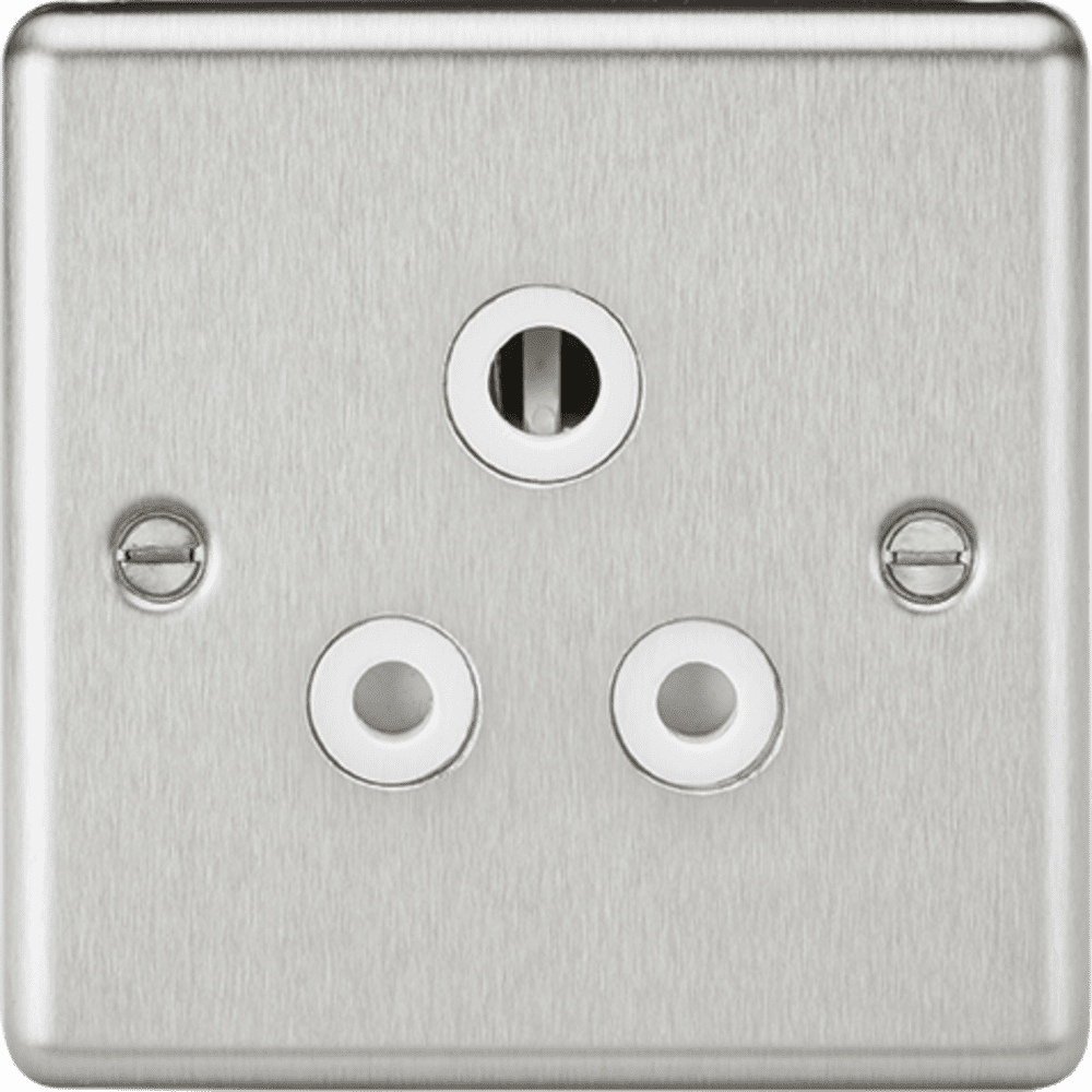 ML Accessories CL5ABCW 5A Unswitched Socket - Rounded Edge Brushed ...