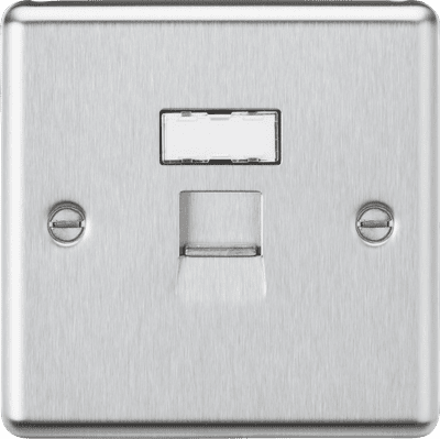 ML Accessories CLC6BC UTP CAT6a RJ45 Network Outlet - Brushed Chrome
