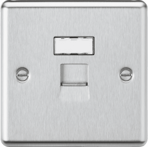 ML Accessories CLC6BC UTP CAT6a RJ45 Network Outlet - Brushed Chrome