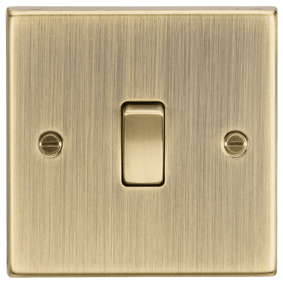 ML Accessories CS834AB 20A 1G DP Switch - Square Edge Antique Brass