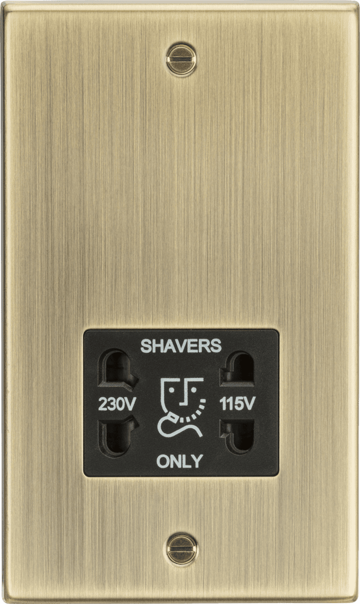 Multiple Shaver Socket ML Accessories CS89AB 115- Dual Voltage Shaver Socket Square Edge ...