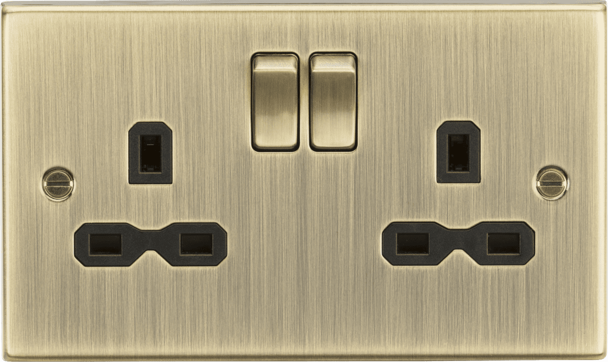 ML Accessories CS9AB 13A 2G Switched Socket with Black Insert - Square ...