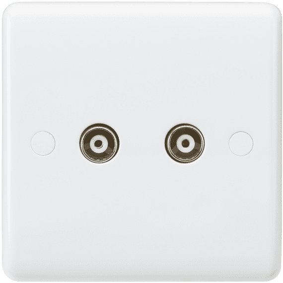 ML Accessories CU0110 Curved Edge Twin Coax TV Outlet non-isolated