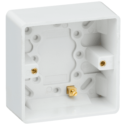 ML Accessories CU1700 Curved Edge Single 35mm Pattress Box with Earth Terminal Box Of 10