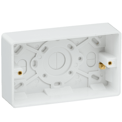 ML Accessories CU1800 Curved Edge Double 35mm Pattress Box with Earth Terminal Box Of 5