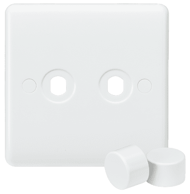 ML Accessories CU2DIM Curved Edge 2G Dimmer Plate with 2 Matching Dimmer Caps