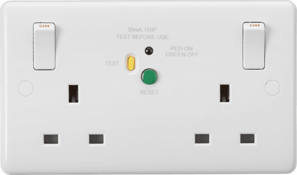 ML Accessories CU9RCD 13A 2G DP RCD Switched Socket - 30mA Type A