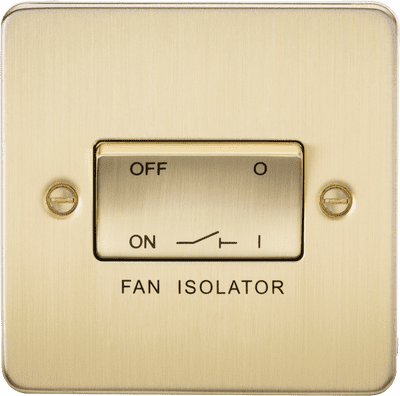 ML Accessories FP1100BB Flat Plate 10AX 3 Pole Fan Isolator Switch - Brushed Brass
