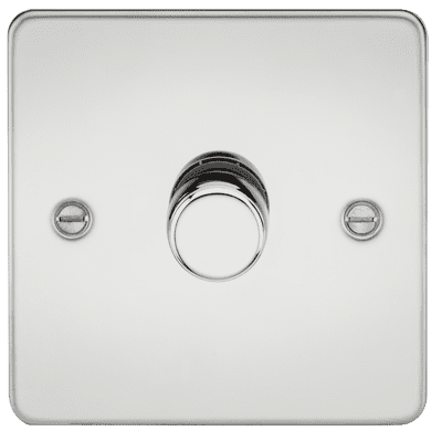 ML Accessories FP2191PC Flat Plate 1G 2 way 10-200W 5-150W LED Trail Edge Dimmer Polished Chrome