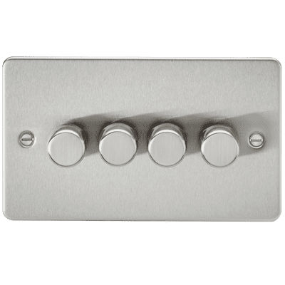 ML Accessories FP2194BC Flat Plate 4G 2 way 10-200W 5-150W LED Trail Edge Dimmer Brushed Chrome