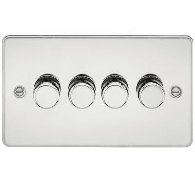 ML Accessories FP2194PC Flat Plate 4G 2 way 10-200W 5-150W LED Trail Edge Dimmer Polished Chrome