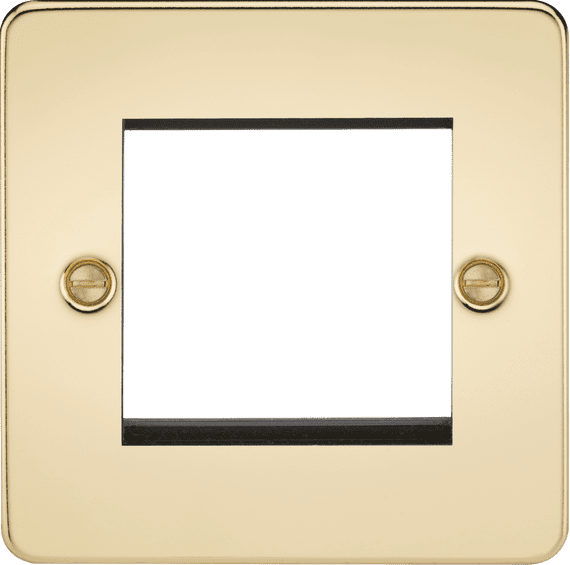ML Accessories FP2GPB Flat Plate 2G modular faceplate - polished brass