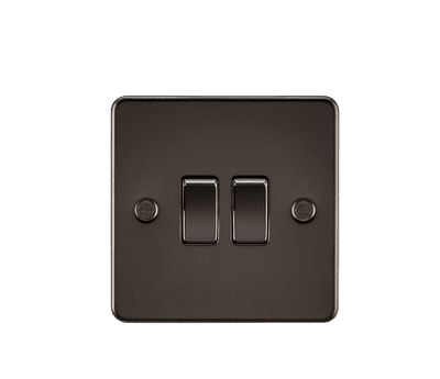 ML Accessories FP3000GM Flat Plate 10AX 2G 2-way Switch - Gunmetal