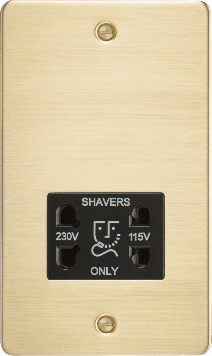 ML Accessories FP8900BB Flat Plate dual voltage shaver socket brushed brass