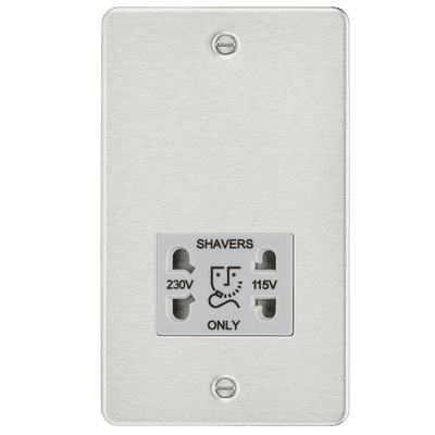 ML Accessories FP8900BCG Flat Plate 115/230V dual voltage shaver Socket - Brushed Chrome