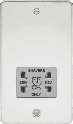 ML Accessories FP8900PCG Flat Plate 115/230V dual voltage shaver Socket - Polished Chrome