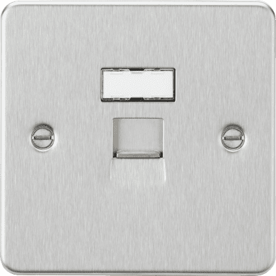 ML Accessories FPC6BC UTP CAT6a RJ45 Network Outlet - Brushed Chrome