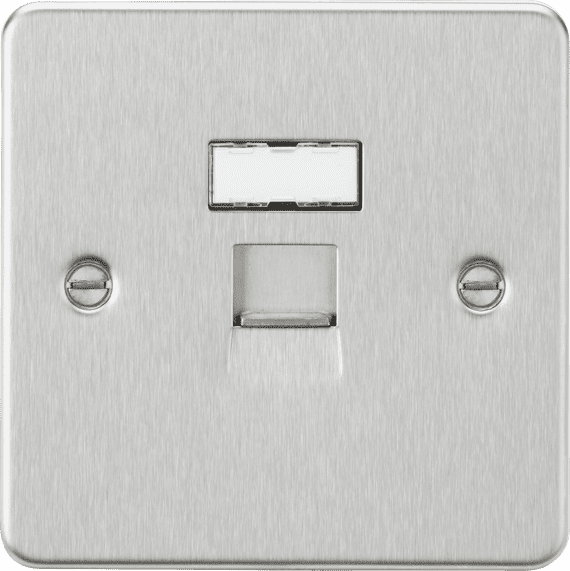 ML Accessories FPC6BC UTP CAT6a RJ45 Network Outlet - Brushed Chrome