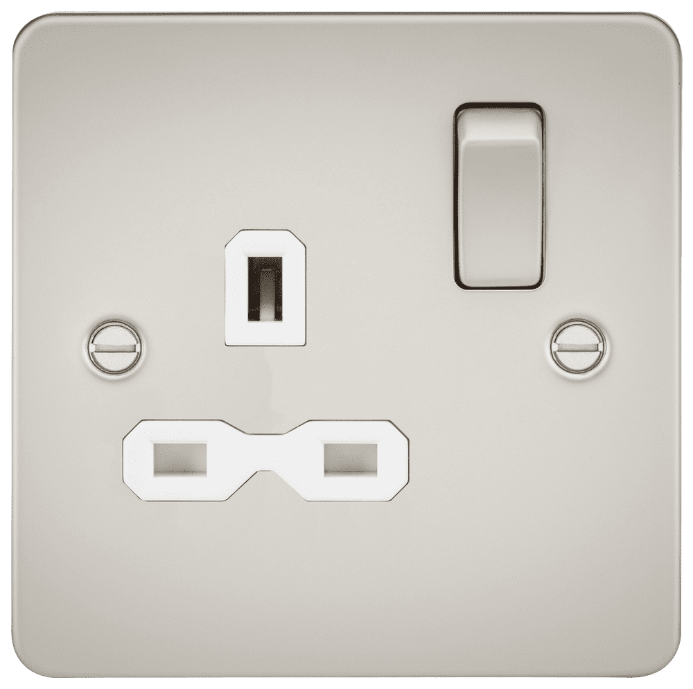 ML Accessories FPR7000PLW Flat Plate 13A 1G DP Switched Socket - Pearl ...